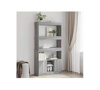 Buffet haut sonoma gris 92x33x180 cm bois d ingénierie