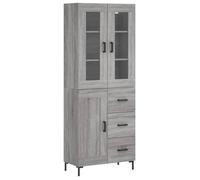 Buffet haut - UU - Grand espace - Sonoma gris - 69,5x34x180 cm - Bois d'ingénierie C1387