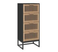 Buffet haut - UU - Meuble sur pied - noir - 40x30x95 cm - bois d'ingénierie C936