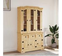 Buffet haut - vidaXL - Corona - Bois massif - Marron - 112x43x196 cm