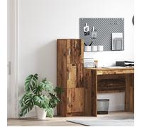 Buffet haut - vidaXL - Marron rustique - 3 compartiments - Bois récupéré