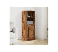 Buffet haut vieux bois 36x35,5x103,5 cm bois d'ingénierie, armoire, armoire de rangement, buffet haut, armoire 857149