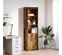 Buffet haut gris béton 37,5x35x180 cm bois d'ingénierie armoire vidaXL