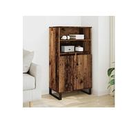 Buffet haut vieux bois 60x36x110 cm bois d'ingénierie 857460