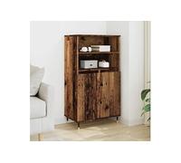 vidaXL Buffet haut vieux bois 60x36x110 cm bois d'ingénierie, armoire, armoire de rangement, buffet haut, armoire latérale, 857458 Marron G