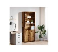 vidaXL Buffet haut Vieux bois – Bois d'ingénierie 70×35×180 cm – Modèle G