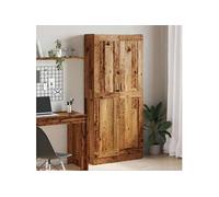 vidaXL Buffet haut Vieux bois 82,5 x 30,5 x 185 cm, bois d'ingénierie