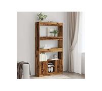 vidaXL Buffet haut vieux bois 92x33x180 cm bois d'ingénierie, armoire à livres, armoire à livres moderne, étagère à livres 3309625