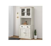 vidaXL Buffet Haut Vigo Blanc 78x40x175 cm Bois Massif de pin, Armoire, Armoire de Rangement, Buffet Haut, Armoire latérale, Armoire Haute