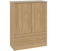 Buffet haut Villeroy et Boch Antao L47000HN 81,4 x 103,9 x 35,6 cm, plan de toilette laqué, chêne miel