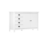 Buffet Hill Blanc 130x40x80 cm Bois de pin solide