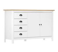 vidaXL Buffet Hill Blanc 130x40x80 cm Bois de pin solide
