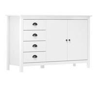 Buffet Hill Blanc 130x40x80 cm Bois de pin solide Blanc G