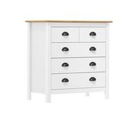 vidaXL Buffet Commode Meuble de Rangement avec 5 Tiroirs Armoire Latérale Armoire de Rangement Intérieur Blanc 79x40x80 cm 288918