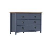 Vidaxl Buffet Hill Gris 125x40x80 Cm Bois De Pin Solide Gris