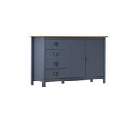 Buffet Hill Range Gris 130x40x80 cm Bois de pin solide