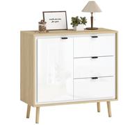 Buffet - HOMCOM - avec placard à 2 portes 3 tiroirs et étagère réglable - style moderne - 80 x 35 x 77 cm - blanc