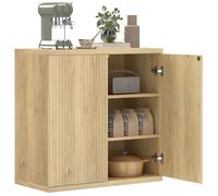 Buffet - HOMCOM - double porte à fermeture douce et étagère réglable - panneau de particules - 78 x 39 x 79 cm - chêne
