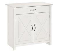Buffet - HOMCOM - tiroir, 2 portes de grange et étagère réglable - MDF et panneau de particules - 80 x 39,7 x 80 cm - blanc