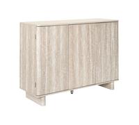 Buffet - HOME DECO FACTORY - Pietra - 3 Portes - Effet Pierre - Blanc et Beige