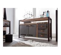 Buffet industriel - Bois massif de manguier brut - Fer et bois imprimé - FACTORY #143