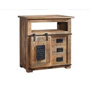 Buffet Industriel - Fer et Bois Massif de manguier laqué - Railway #110