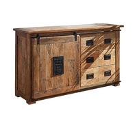 Buffet Industriel - Fer et Bois Massif de manguier laqué - Railway #121