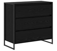 Buffet industriel moderne - vidaXL - Chêne Noir - Bois d'ingénierie - 79x36x75,5 cm - Pieds en acier