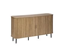 Buffet industriel PEGANE - Bois MDF naturel et acier noir - 2 portes - L140xP40xH80,50cm