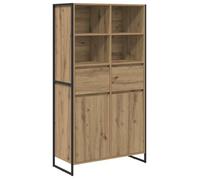 Buffet industriel - vidaXL - 81x36x150,5 cm - Chêne artisan - Bois d'ingénierie - Avec tiroir - Avec porte