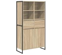 Buffet industriel - vidaXL - 81x36x150,5 cm - Sonoma - Bois d'ingénierie - Avec tiroir - Avec porte - Assemblage requis