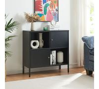 Buffet 'Janakkala' avec 2 portes acier 80 x 35 x 80 cm noir