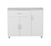 Buffet JARRY blanc mat avec 1 tiroir et 3 portes - WOHNLING - Meuble de salon - Classique - Intemporel