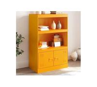 vidaXL Buffet Jaune Moutarde 67x39x107 cm Acier, Armoire, Armoire latérale, Armoire de Rangement, armoires, Placard, Buffet Haut