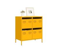 vidaXL Buffet Jaune Moutarde 68x39x73,5 cm Acier laminé à Froid, Meuble de Rangement, Meuble de Rangement de Cuisine, Meuble de Rangement de Salon