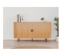 Finori Buffet Kajsa 51B décor chêne et noir 2 portes 160 x 80 x 40 cm