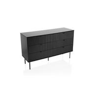 hjh Living – Buffet KARBY S – 120 x 40 x 75 cm – 6 tiroirs – Noir G