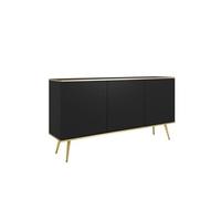 Buffet Komodee BANFF KOM1 Jambes métalliques dorées Noir Noir 39 x 160 x 85 cm
