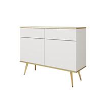 Buffet Komodee BANFF KOM2 Jambes métalliques dorées Blanc Blanc 39 x 107 x 85 cm