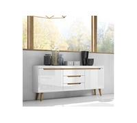 Buffet Komodee SUDBURRY KOM3 Façades brillantes en MDF Blanc Blanc 40 x 160 x 83 cm