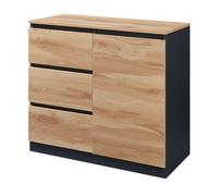 Buffet Kyr 80 x 40 x 75 cm chêne rustique / noir