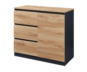 Buffet Kyr 80 x 40 x 75 cm chêne rustique / noir