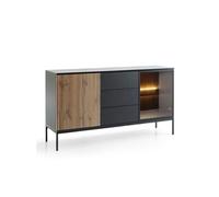 Buffet Laval - Panneaux de particules - wotan et noir - 154 x 83 cm