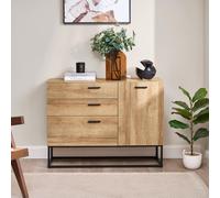 Buffet 'Lavangen' avec une porte et 3 tiroirs 75 x 100 x 35 cm imitation chêne