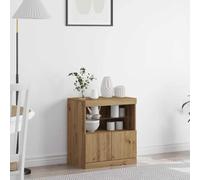 Buffet LED Marron en Bois d'ingénierie 60,5 x 37 x 67 cm avec Éclairage RGB, Buffet Cabinet pour Salon et Salle à Manger, Meuble de Rangement Durable et Élégant