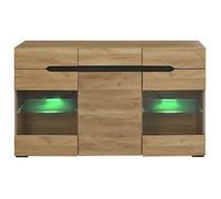 Buffet LED Moderne 3 Portes et 3 Tiroirs - Grand Rangement Élégant avec Éclairage pour Votre Salon