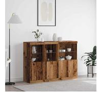 Vidaxl Buffet Avec Lumières Led - Bois Ancien 142,5x37x100 Cm - Bois Reconstitué