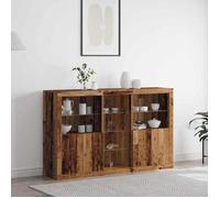 Buffet LED - vidaXL - Bois Ancien - 162x37x100 cm - Rustique - USB