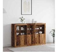 vidaXL Buffet LED Bois ancien rustique Portes coulissantes 162x37x100 cm