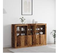 vidaXL Bahut avec lumières LED Bois Ancien 162x37x100 cm